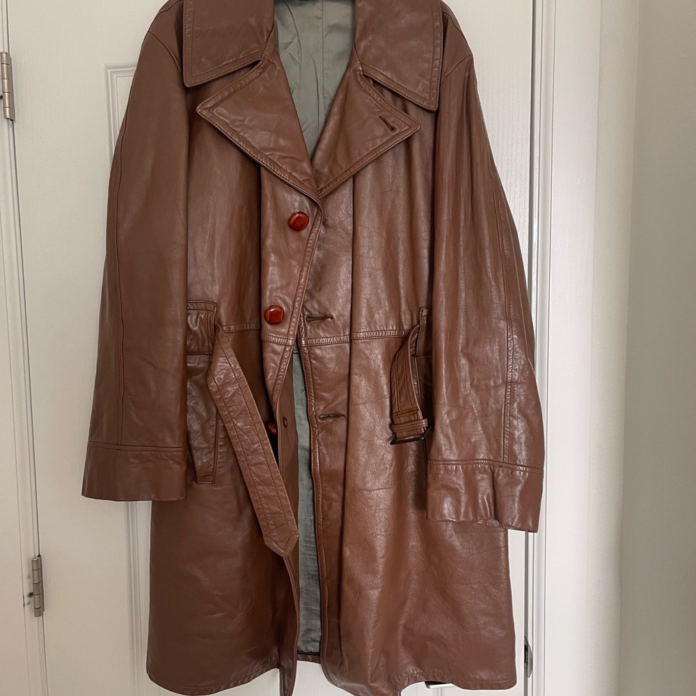 R. Sherman leather coat